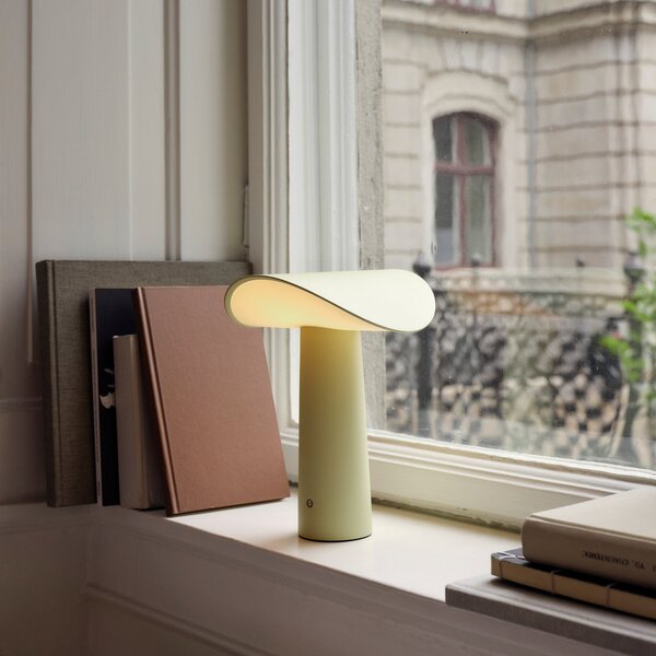 Lampa Stołowa GEJST, Lium, ściemnialny, żółty, salon, aluminium, nowoczesny
