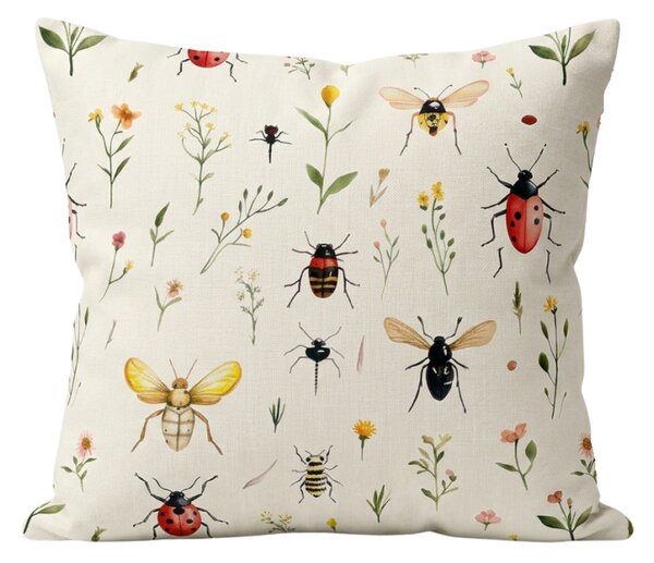 Polibawełniana poszewka na poduszkę INSECTA POLY 45x45 cm, kolorowa