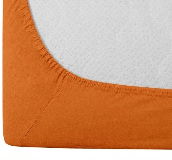 Prześcieradło jersey HIGHFIT pomarańczowe 90 x 200 cm