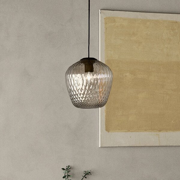 Lampa Wisząca &Tradition, Blown SW3, ściemnialny, transparentny, salon, szkło, design