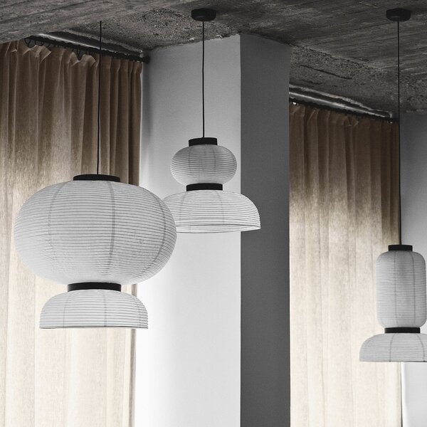 Lampa Wisząca &Tradition, Formakami JH4, ściemnialny, biały, salon, papier | karton, design