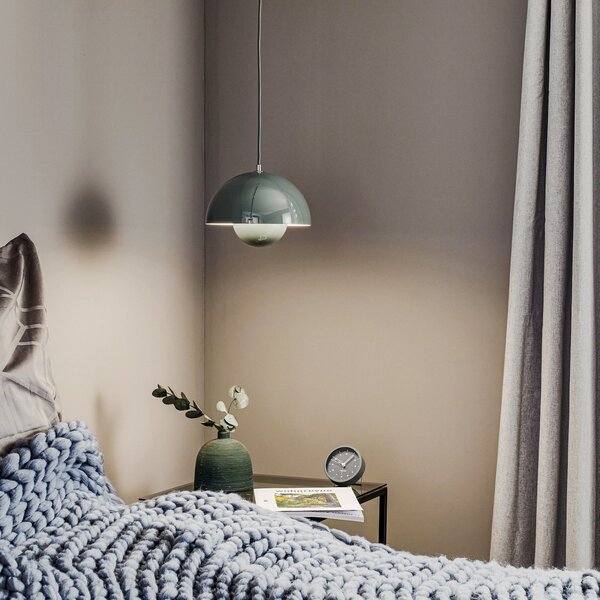 Lampa Wisząca &Tradition, Flowerpot VP1, ściemnialny, szary, salon, metal, design