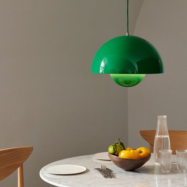 Lampa Wisząca &Tradition, Flowerpot VP7, ściemnialny, zielony, salon, metal, design