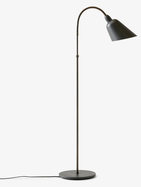Lampa Podłogowa &Tradition, Bellevue AJ7, antyczny mosiądz, salon, metal, design