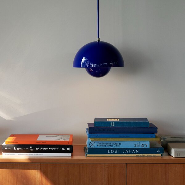 Lampa Wisząca &Tradition, Flowerpot VP1, ściemnialny, niebieski, salon, metal, design