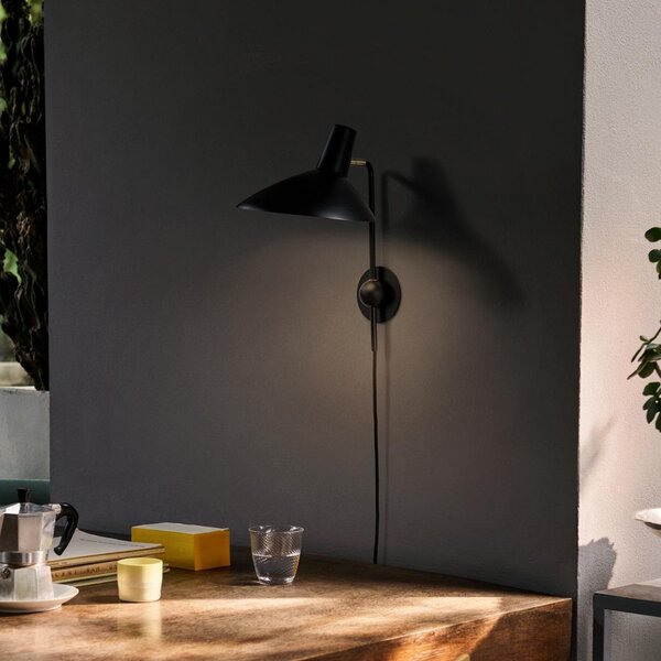 Lampa Ścienna &Tradition, Tripod HM12, czarny, salon, aluminium
