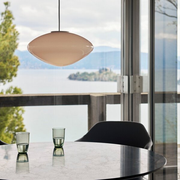 Lampa Wisząca &Tradition, Mist All The Way To Paris, ściemnialny, biały, salon, szkło, design