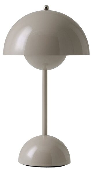 Lampa Stołowa &Tradition, Flowerpot VP9, ściemnialny, szary, salon, tworzywo sztuczne, design