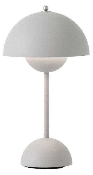 Lampa Stołowa &Tradition, Flowerpot VP9, ściemnialny, szary, salon, tworzywo sztuczne, design