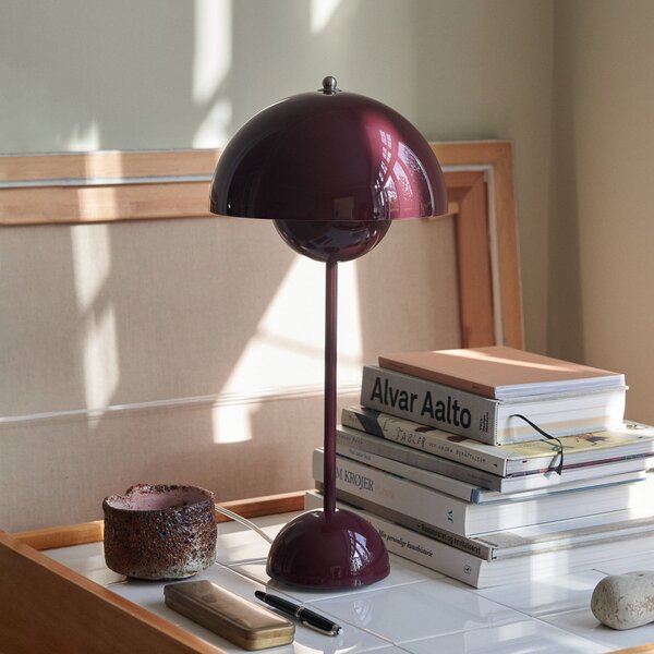 Lampa Stołowa &Tradition, Flowerpot VP3, fioletowy, salon, metal, design