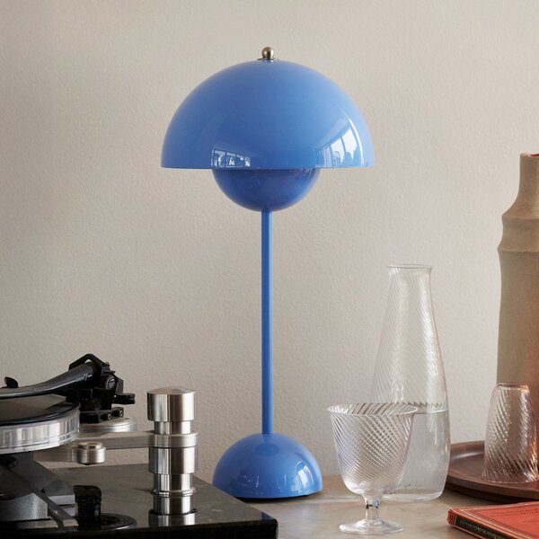 Lampa Stołowa &Tradition, Flowerpot VP3, niebieski, salon, metal, design
