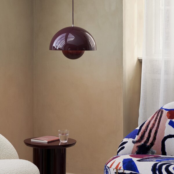 Lampa Wisząca &Tradition, Flowerpot VP7, ściemnialny, fioletowy, salon, metal, design