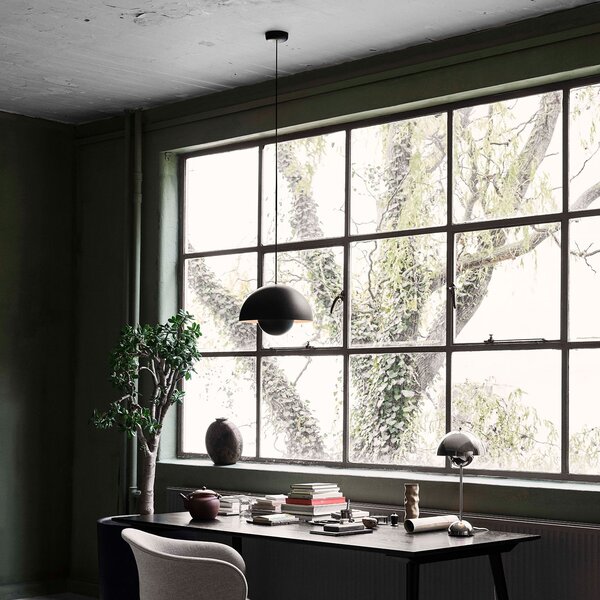 Lampa Wisząca &Tradition, Flowerpot VP7, ściemnialny, czarny, salon, metal, design