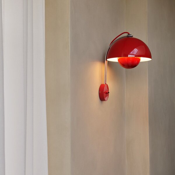 Lampa Ścienna &Tradition, Flowerpot VP8, czerwony, salon, metal, design