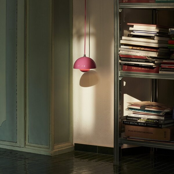 Lampa Wisząca &Tradition, Flowerpot VP10, ściemnialny, pudrowy róż, salon, metal, design