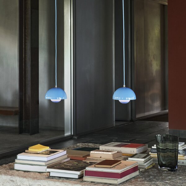 Lampa Wisząca &Tradition, Flowerpot VP10, ściemnialny, niebieski, salon, metal, design