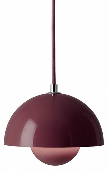 Lampa Wisząca &Tradition, Flowerpot VP10, ściemnialny, fioletowy, salon, metal, design
