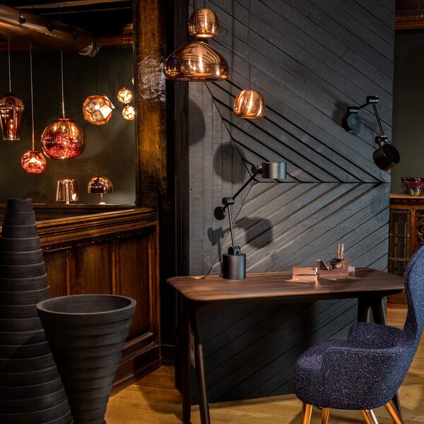 Lampa Wisząca Tom Dixon, Void mini, ściemnialny, miedziany, salon, miedź, design