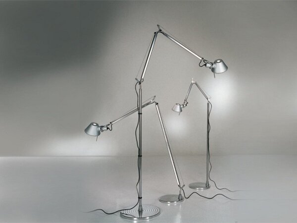 Lampa Podłogowa Artemide, metaliczny, salon, aluminium, design