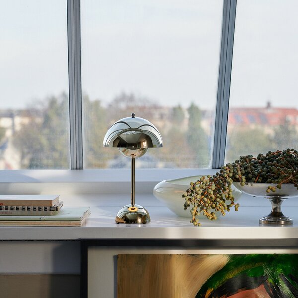 Lampa Stołowa &Tradition, Flowerpot VP9, ściemnialny, metaliczny, salon, tworzywo sztuczne, design