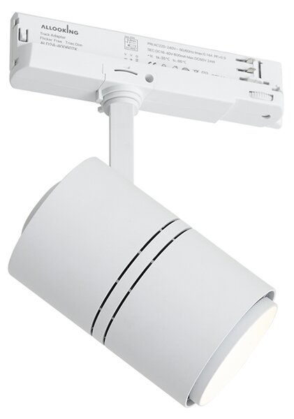 Nowoczesny reflektor szynowy biały do szyny 3-fazowej z LED - 3-Phase Ruler