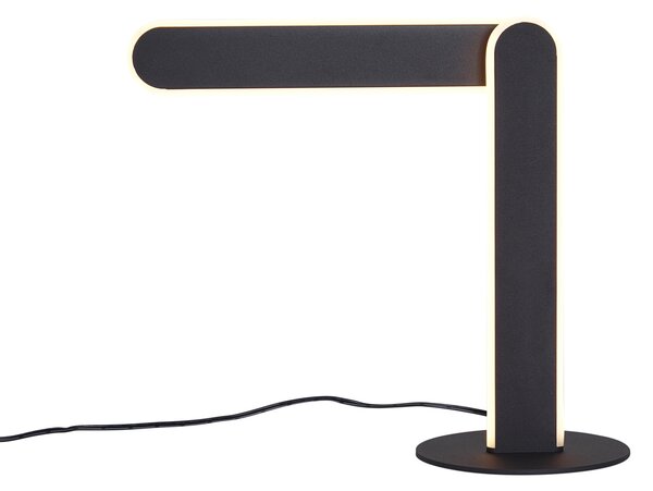Designerska lampa stołowa czarna z wbudowaną diodą LED z 3-stopniową regulacją jasności - Gate