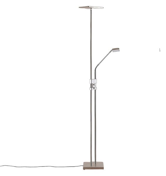 Lampa Podłogowa Lindby, Jonne, ściemnialny, metaliczny, salon, metal, nowoczesny