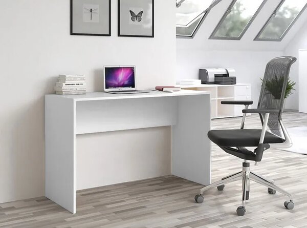 Białe długie minimalistyczne biurko R6-K93
