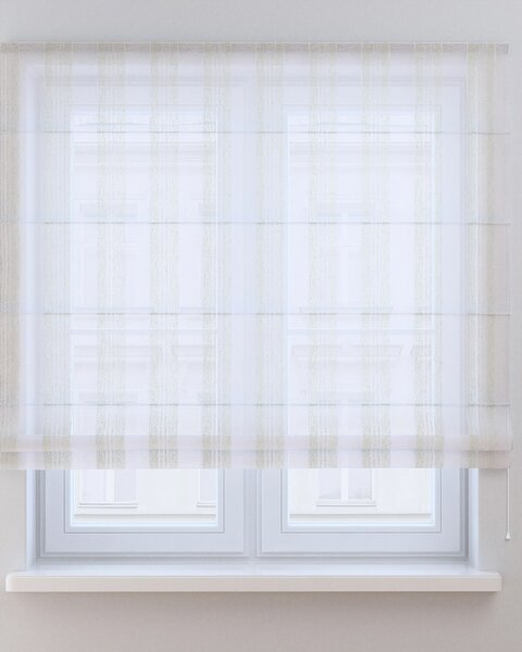 Roleta rzymska Capri kolor kremowy tkanina półprzezroczysta, strukturalna, wzorzysta
