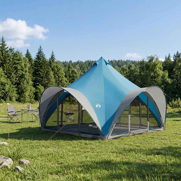 Namiot Tipi z dachem niebieski 6-osobowy Poliester i Stal