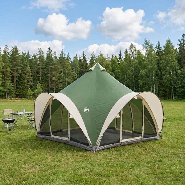 Namiot Tipi z dachem zielony 6-osobowy Poliester i Stal