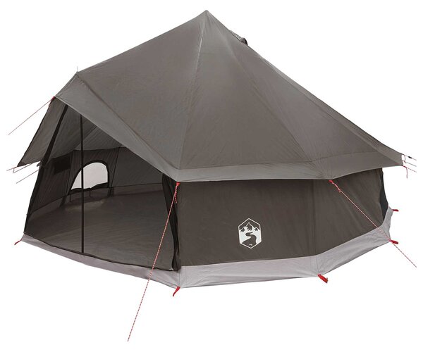 Namiot Tipi Brązowy Szary 400 x 400 x 250 cm Poliester i Stal