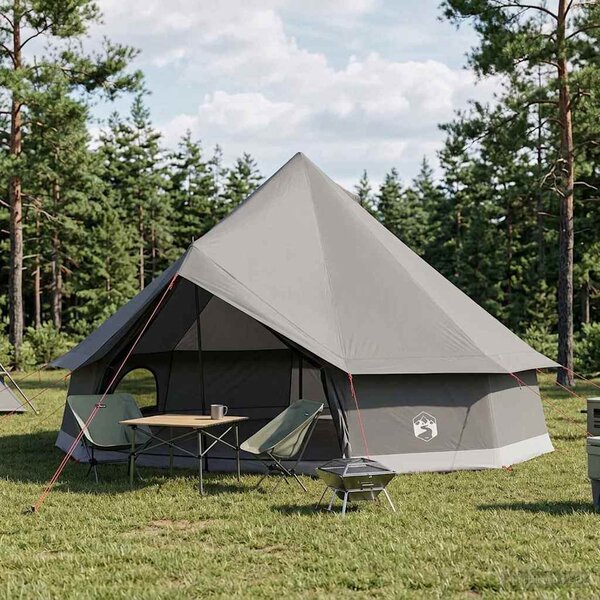 Namiot Tipi Brązowy Szary 500 x 500 x 300 cm Poliester i Stal