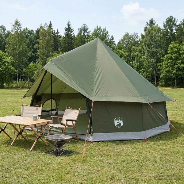 Namiot Tipi z dachem Oliwkowy zielony 400 x 400 x 250 cm