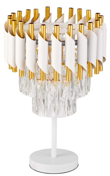 LAMPA NOCNA KRYSZTAŁOWA BIAŁO-ZŁOTA MAZINI
