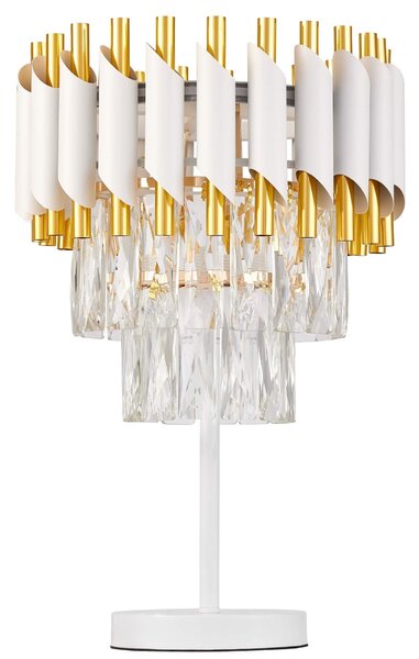 LAMPA NOCNA KRYSZTAŁOWA BIAŁO-ZŁOTA MAZINI