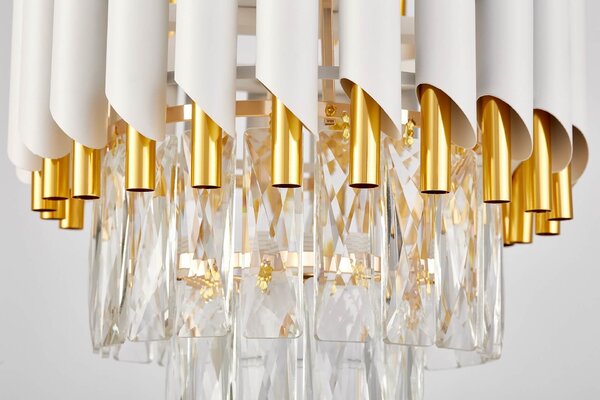 LAMPA NOCNA KRYSZTAŁOWA BIAŁO-ZŁOTA MAZINI