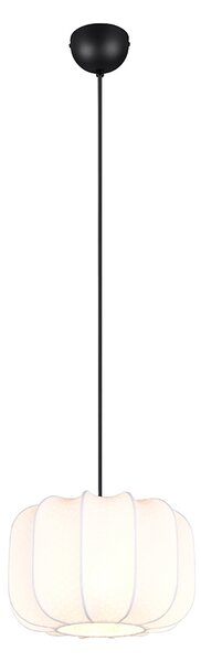 Lampa wisząca Japandi czarna z białym kloszem 25 cm - Madleine