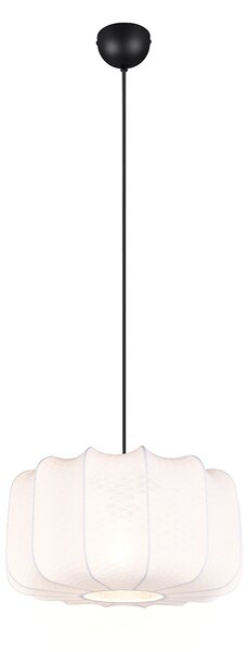 Lampa wisząca Japandi czarna z białym kloszem 40 cm - Madleine
