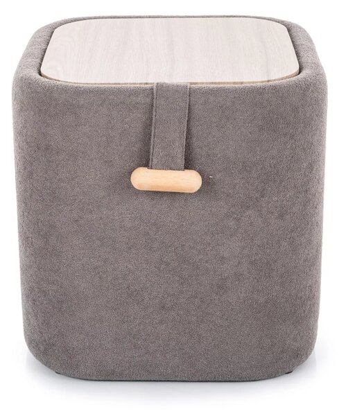 Szary taboret NAP z miejscem do przechowywania 37x37 cm