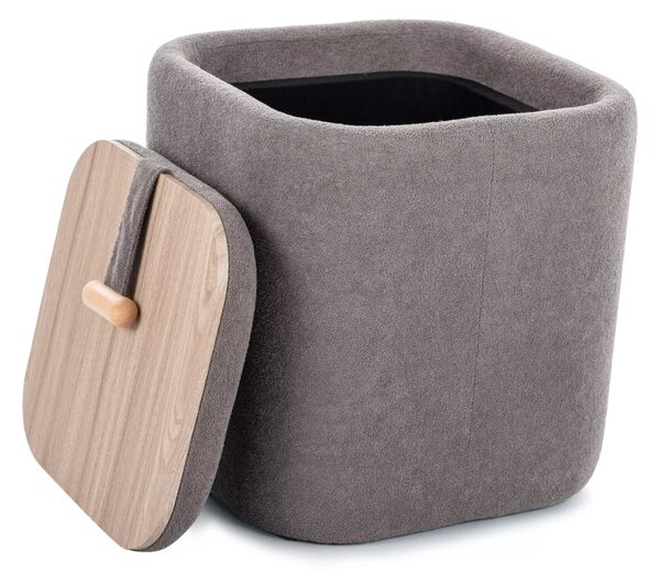Szary taboret NAP z miejscem do przechowywania 37x37 cm