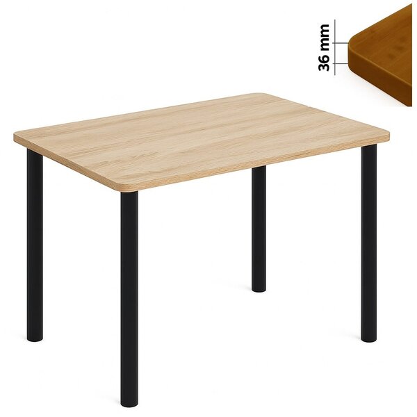 Stół 60x100 cm prostokątny nierozkładany, blat zaowalony 3,6 cm, nogi Metalowe „ Okrągłe ” I ArtDHome