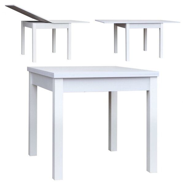 Stół 80x80/160 cm kwadratowy rozkładany, blat 3,6 cm / 1,8 cm, nogi Drewniane „ Kwadratowe ” | ArtD Home