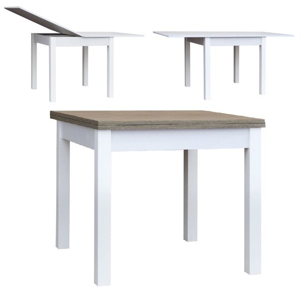 Stół 80x80/160 cm kwadratowy rozkładany, blat 3,6 cm / 1,8 cm, nogi Drewniane „ Kwadratowe ” I ArtDHome