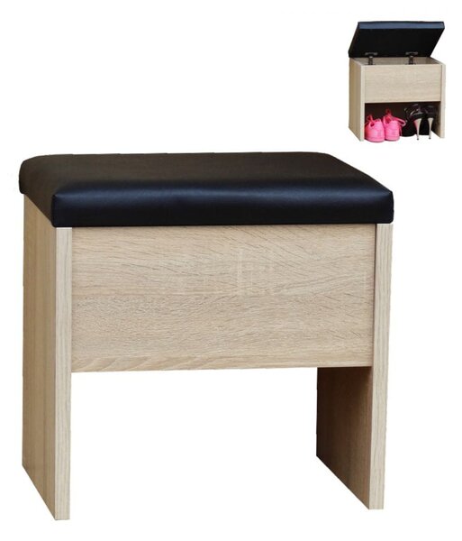 Taboret SCHOWEK 40 cm – tapicerowany z pojemnikiem | ArtD Home
