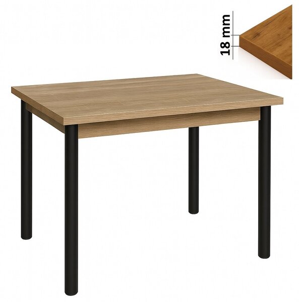 Stół 60x100 cm prostokątny nierozkładany, blat do kantu 1,8 cm, nogi Metalowe „ Okrągłe ” I ArtDHome