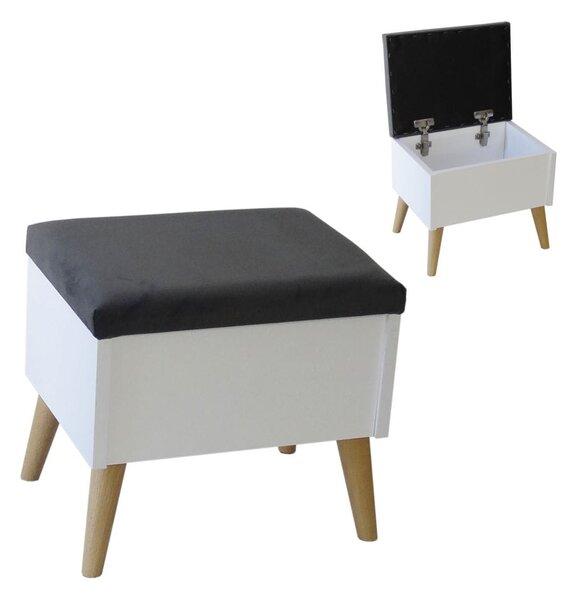 Taboret SKOS 40 cm – tapicerowany na skośnych nogach | ArtD Home