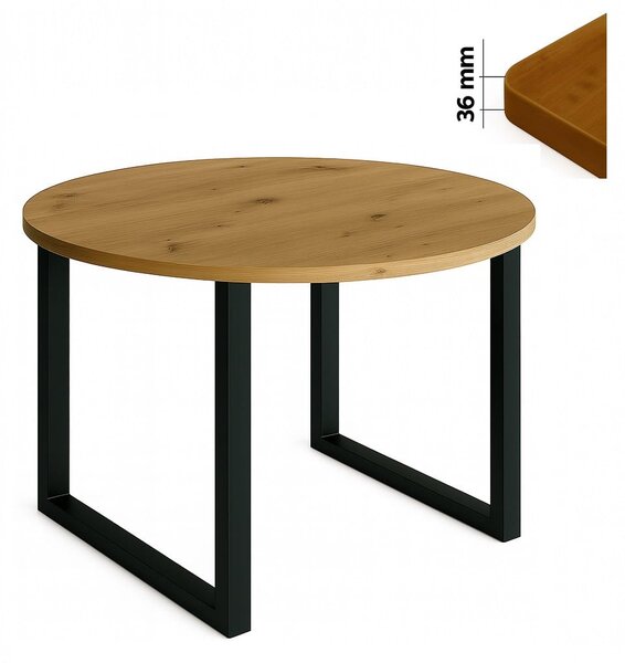 Stół 120 cm okrągły nierozkładany, nogi Metalowe „ U ” I ArtDHome