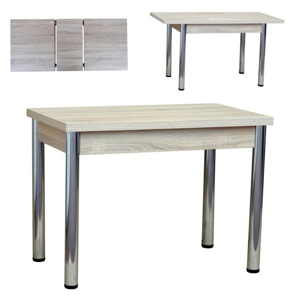 Stół 70x120/165 cm prostokątny rozkładany, blat 1,8 cm, nogi Metalowe „ Okrągłe ” I ArtDHome