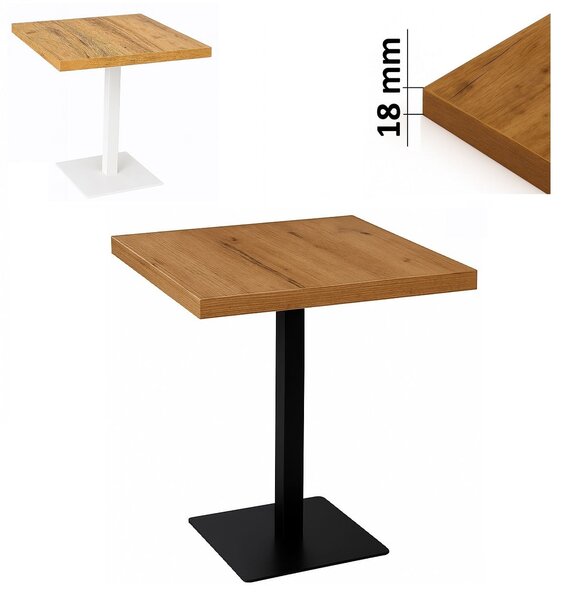 Stolik 60x60 cm kwadratowy, restauracja, kawiarnia, bar, blat 1,8 cm, noga Metal I ArtDHome